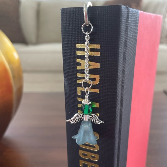 Handmade Dark Green Angel Fairy Bookmark with Silver Tone Hook - ideal Gift - Picture 3 of 7